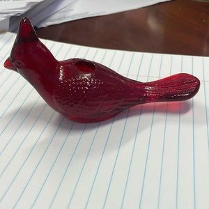 Biedermann Red Glass Cardinal Candle Holder